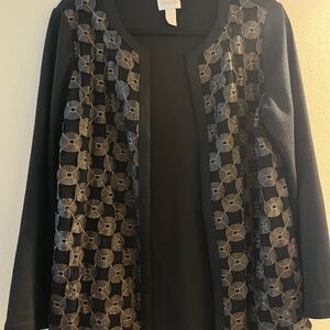 Chico's Black and Silver Cardigan